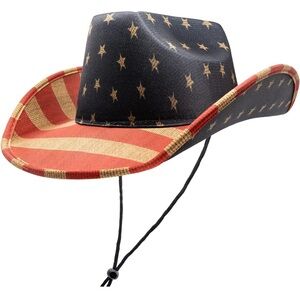 Patriotic Cowboy Hat with Stars and Stripes